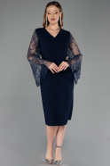 Midi Navy Blue Plus Size Cocktail Dress ABK2646