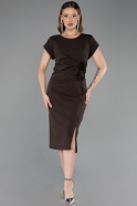 Midi Brown Plus Size Cocktail Dress ABK2649