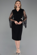 Midi Black Plus Size Cocktail Dress ABK2646