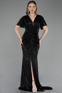 Long Black Plus Size Evening Gown ABU6281