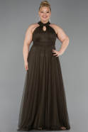 Olive Drab Long Plus Size Evening Dress ABU3253