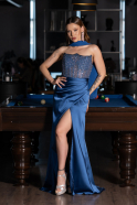Long Indigo Satin Evening Dress ABU6276