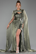Long Olive Drab Chiffon Evening Dress ABU6296