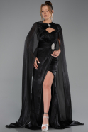 Long Black Chiffon Evening Dress ABU6296