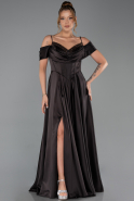 Long Brown Satin Evening Dress ABU6297