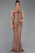 Long Copper Scaly Evening Dress ABU6298