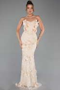 Long Beige Evening Dress ABU6299