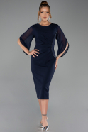 Midi Navy Blue Plus Size Cocktail Dress ABK2659