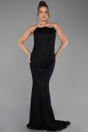 Long Black Dantelle Evening Dress ABU6207