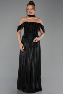 Long Black Chiffon Prom Gown ABU6300