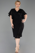 Midi Black Beaded Plus Size Cocktail Dress ABK2642