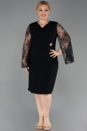 Midi Black Plus Size Cocktail Dress ABK2646