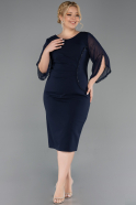 Midi Navy Blue Plus Size Cocktail Dress ABK2659
