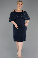Midi Navy Blue Plus Size Cocktail Dress ABK2660