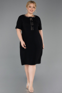 Midi Black Plus Size Evening Dress ABK2662
