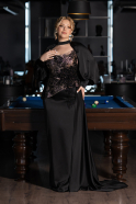 Long Black Satin Formal Plus Size Dress ABU6304