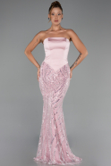 Long Powder Color Beaded Mermaid Prom Dress ABU6315