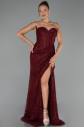 Long Burgundy Dantelle Evening Dress ABU5642