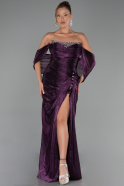 Long Purple Chiffon Evening Dress ABU6306