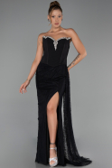Long Black Dantelle Evening Dress ABU6319