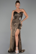 Long Brown Chiffon Evening Dress ABU6296