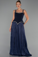 Long Navy Blue Chiffon Evening Dress ABU6323
