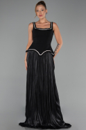 Long Black Chiffon Evening Dress ABU6323