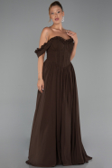 Long Brown Chiffon Prom Gown ABU6325