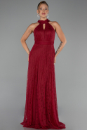 Long Burgundy Dantelle Evening Dress ABU6313