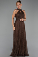 Long Brown Dantelle Evening Dress ABU6313