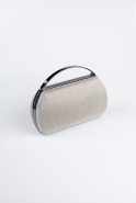 Platinum Glitter Patterned Evening Bag V351
