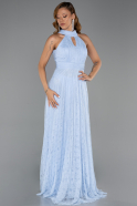 Long Light Blue Dantelle Evening Dress ABU6313