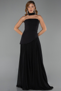 Black Long Chiffon Prom Gown ABU6042