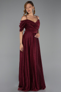 Long Burgundy Plus Size Evening Dress ABU6333