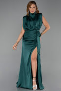 Long Emerald Green Satin Evening Dress ABU2133