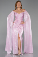 Long Powder Color Chiffon Evening Dress ABU6337