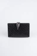 Black Patterned Night Bag KC713