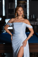 Light Blue Long Chiffon Evening Dress ABU5974