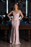 Long Powder Color Chiffon Evening Dress ABU6336