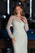 Mint Long Beaded Evening Dress ABU5649