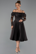 Midi Brown Satin Party Dress ABK2552