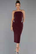 Midi Burgundy Party Dress ABK2664