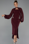 Midi Burgundy Party Dress ABK2664