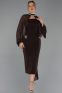 Midi Brown Party Dress ABK2664