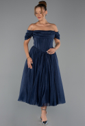 Midi Navy Blue Cocktail Dress ABK2665