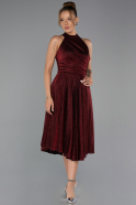 Midi Burgundy Cocktail Dress ABK2638