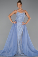 Long Light Blue Beaded Evening Dress ABU5730
