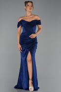 Long Navy Blue Prom Gown ABU6341