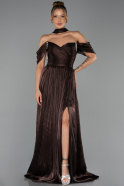 Long Brown Chiffon Evening Dress ABU6342