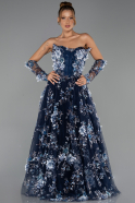 Long Navy Blue Evening Dress ABU6344